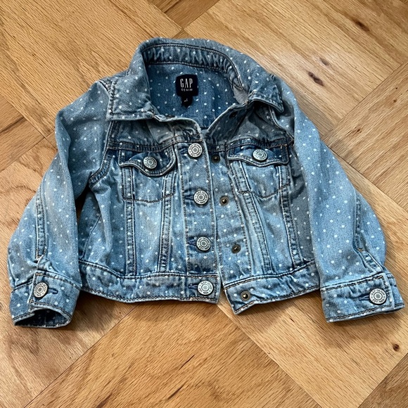 GAP Toddler Polka Dot Denim Jacket - Picture 1 of 5